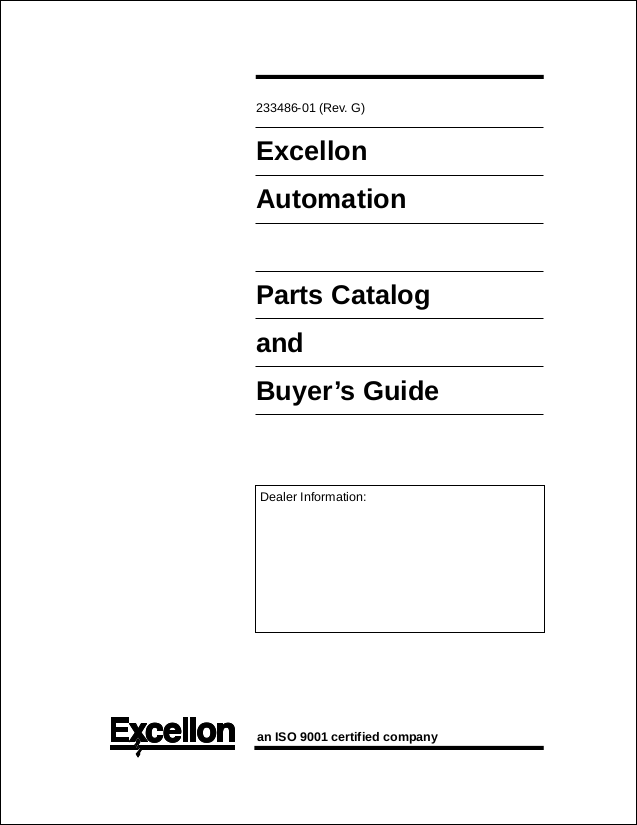 Parts Manual For Drillers & Driller/Routers